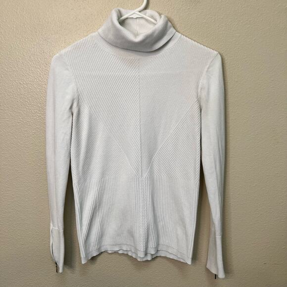 White House Black Market Tops - WHBM White Knit Turtleneck Sweater Size S
